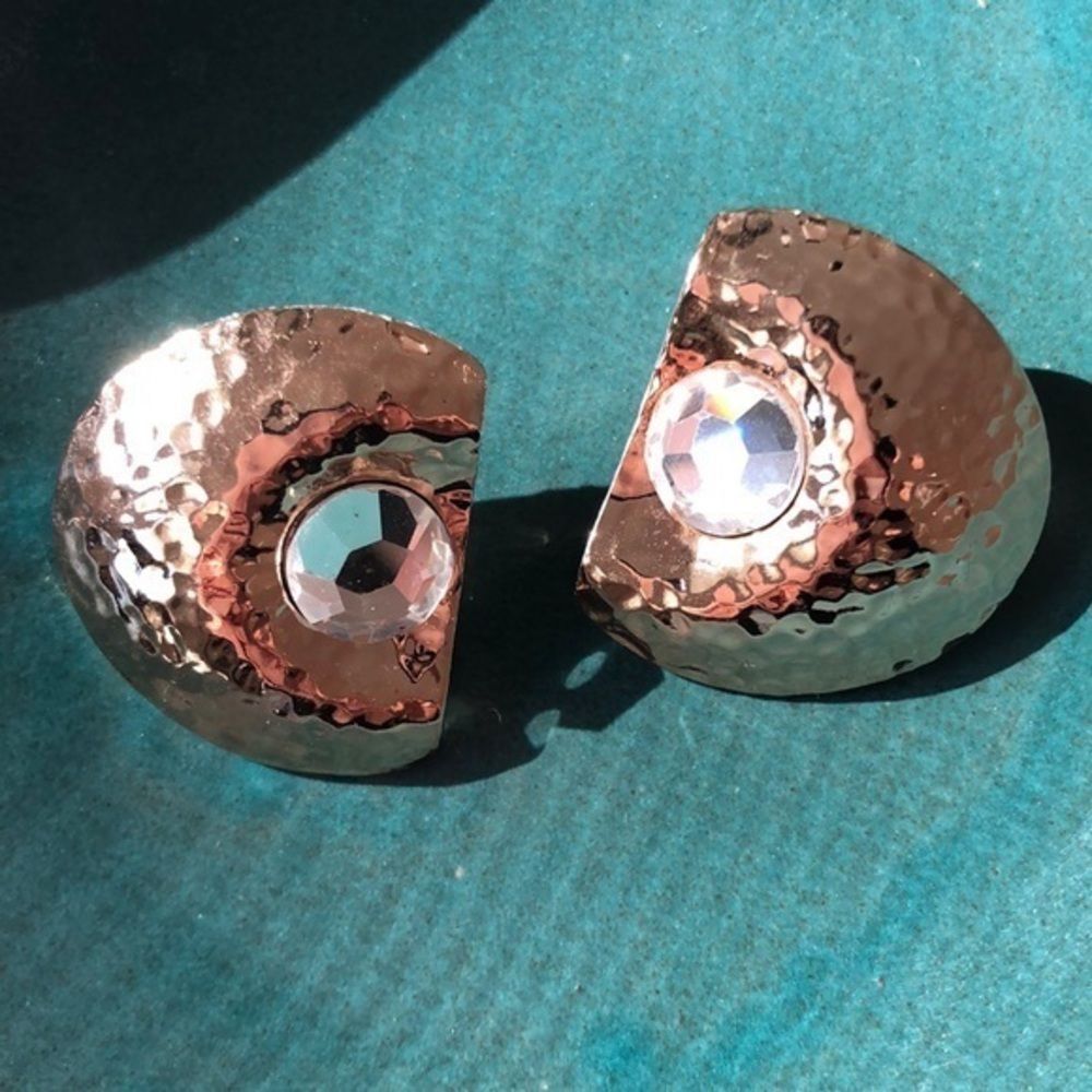 Vintage retro hammered earrings